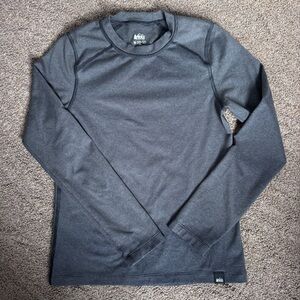 REI kids midweight base layer crew 10/12 med-Grey
